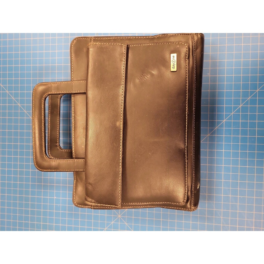 Franklin Covey Day One Planner‎ Organizer Binder Leather Black Medium Ringed